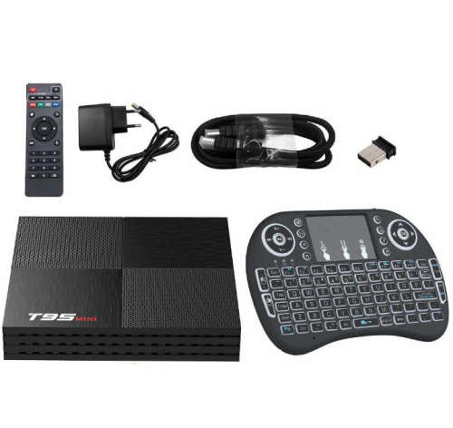6K Android 9.0 (2+16) T95Mini H6 Allwinner TV Box & Backlit Keyboard