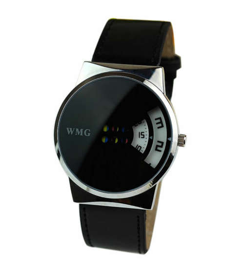 Creative Colorful Carousel Scale Pu Leather Belt Men's Watch