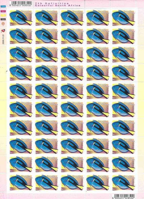 5c  Palette Surgeon (SACC 1293) Sheet 50 Stamps       2000 7th Definitive Issue
