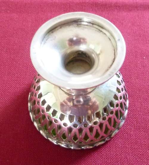Edwardian silver green glass salt