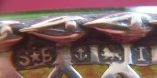 Edwardian silver green glass salt