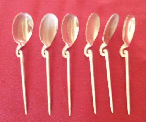 Set of six unusual coffee spoons