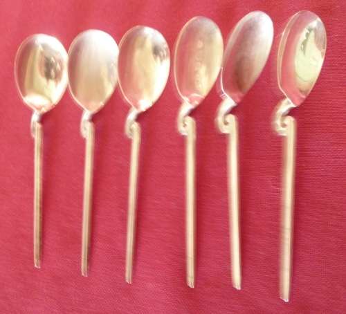 Set of six unusual coffee spoons