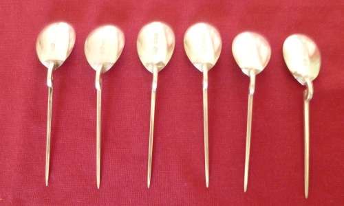 Set of six unusual coffee spoons