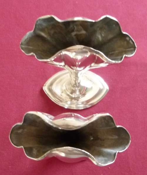 Pair of Edwardian silver plated bud vases