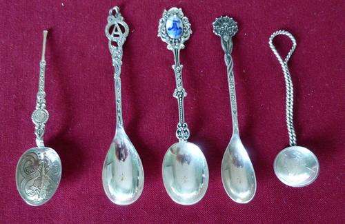 Collection of small silver spoons
