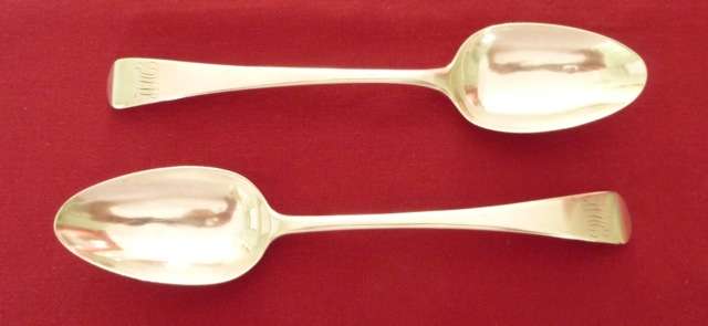 Pair of Georgian tablespoons