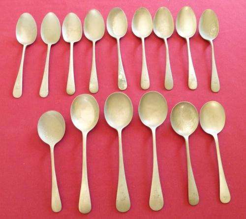 17 nickle silver spoons