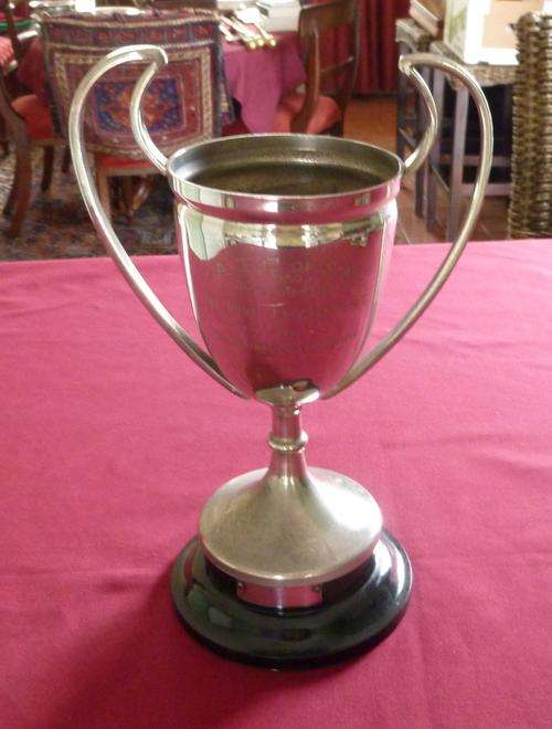 Large silver plated floating trophy