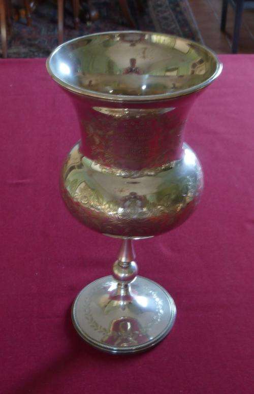 Large Victorian silver plated trophy