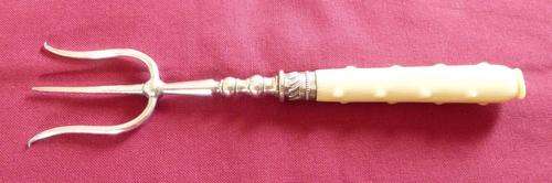 Victorian bone handled bread fork