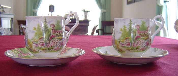 Pair of Royal Albert coffee cups and saucers