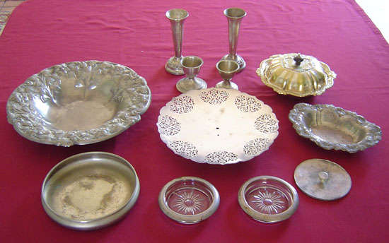 Collection of silver plated items