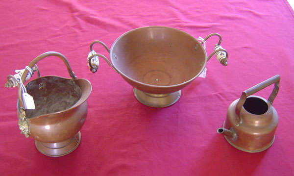 Three items of copperware