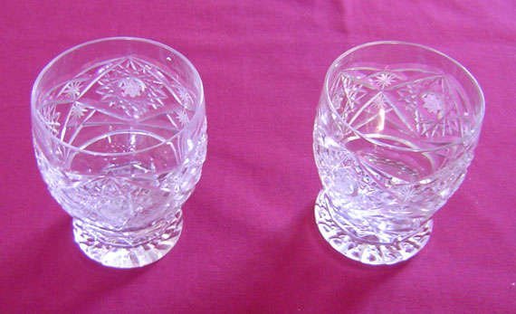 Pair of cut crystal whisky tumblers - final listing