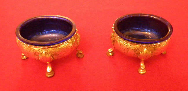 Pair of georgian silver salts