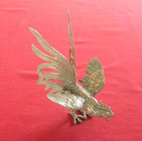 Silver plated fighting cock