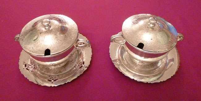 Pair of silver plated sauce tureens