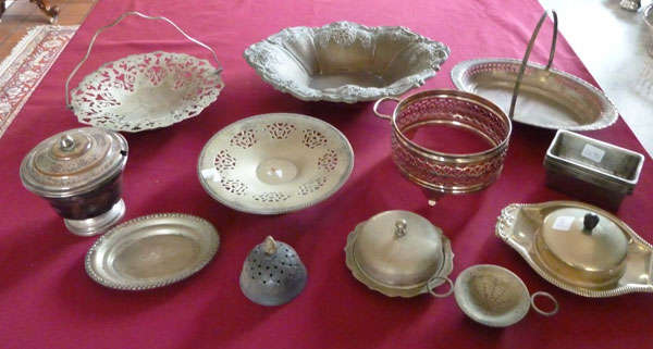 Collection of silver plated items