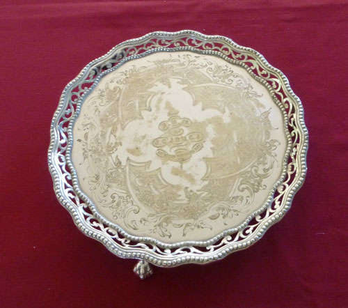 Victorian silver plated salver