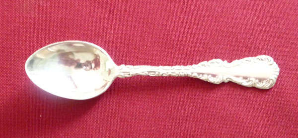Art nouveau silver demitasse spoon