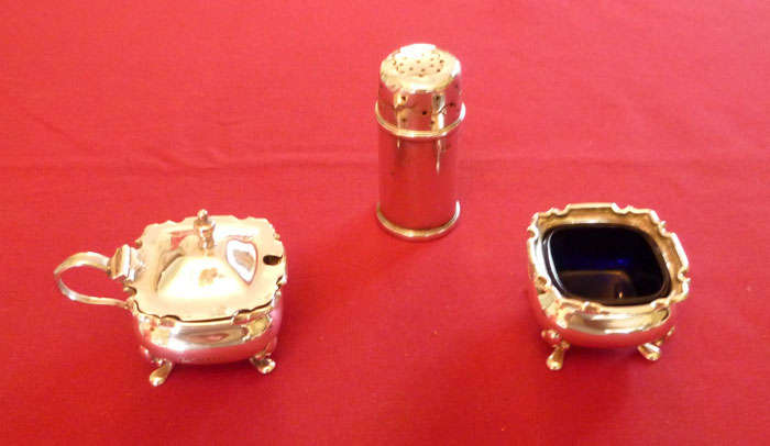 Silver cruet set
