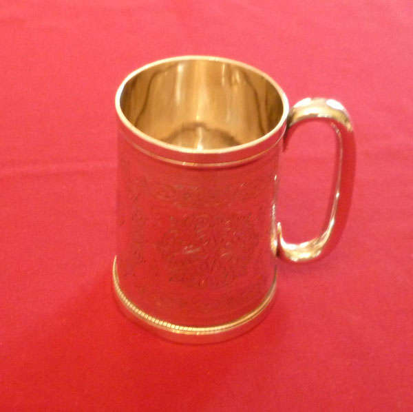 Victorian silver christening mug