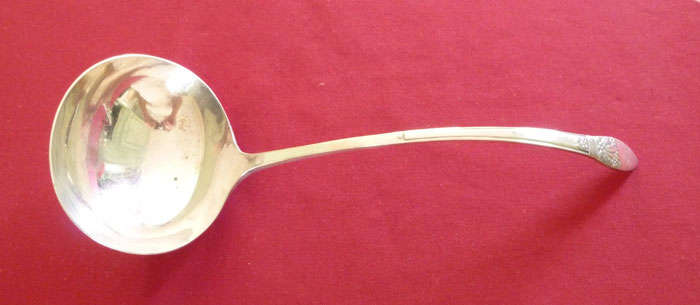 Art nouveau inspired silver plated soup ladle