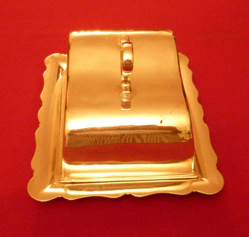 A silver plated cheese dish and cover - with liner