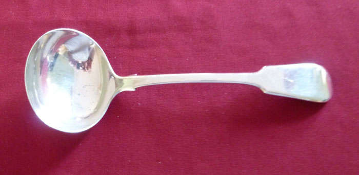 Victorian silver plated sauce ladle