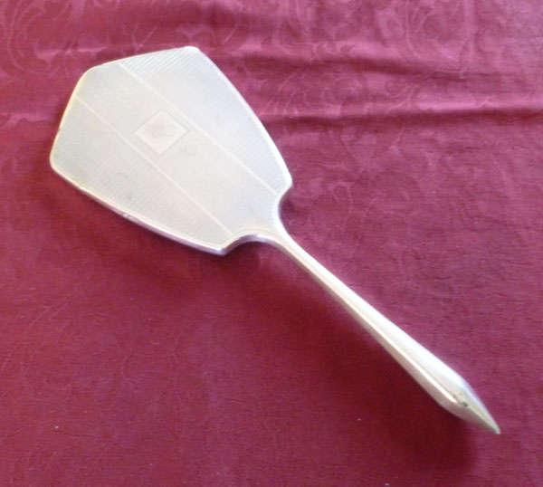 Art deco silver hand mirror