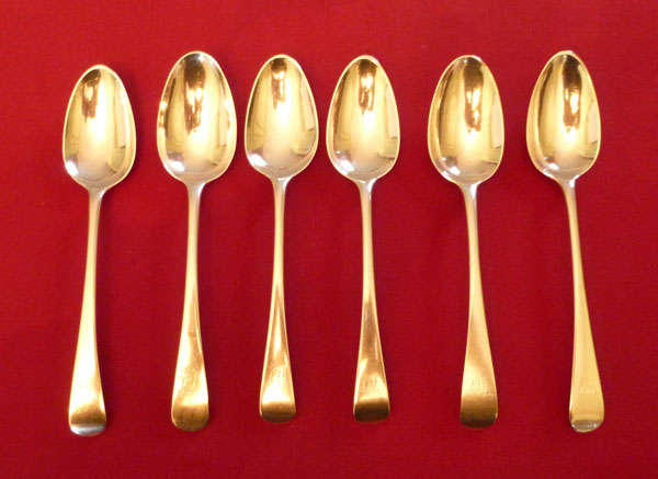 Superb set of six 18th century Georgian silver spoons