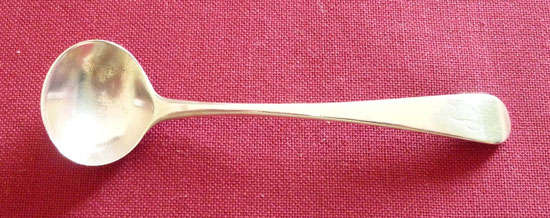 Georgian silver salt spoon - Bateman family