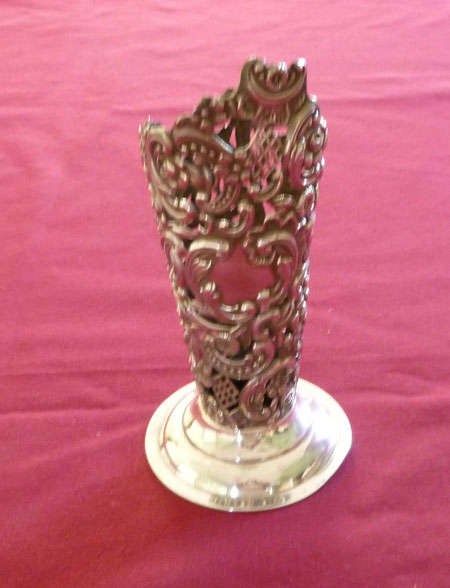 Art nouveau silver vase holder - Commyns