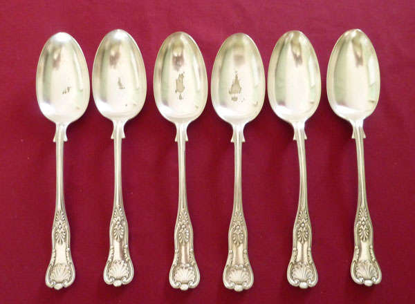Six kings pattern tablespoons - Mapping and Webb