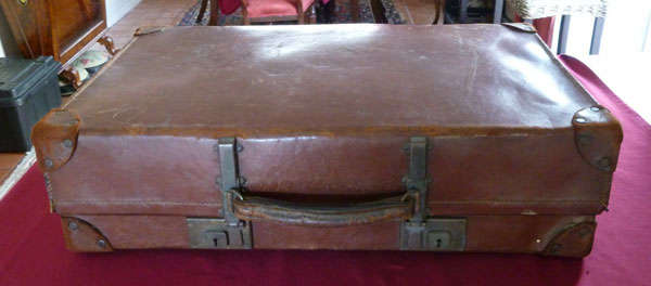 Old leather suitcase