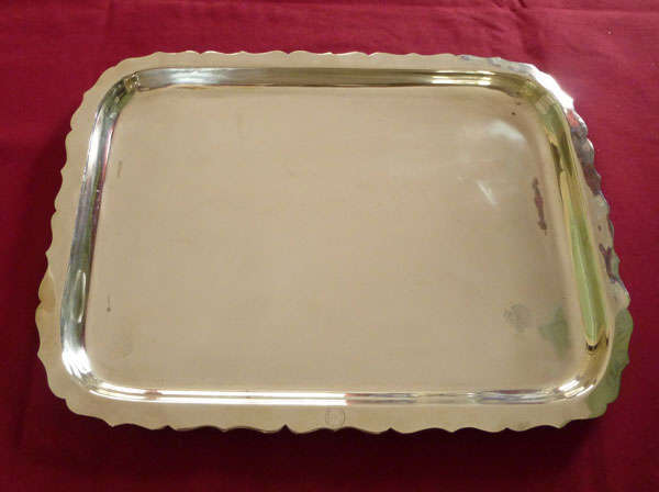 Rectangular silver plated tray