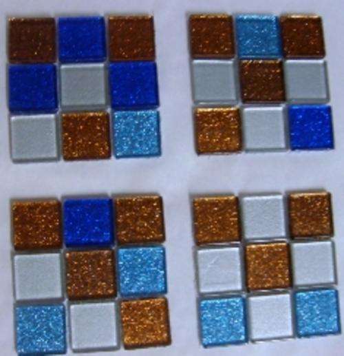 LOVELY 36 PIECE GLASS GLITTER MOSAIC TILES