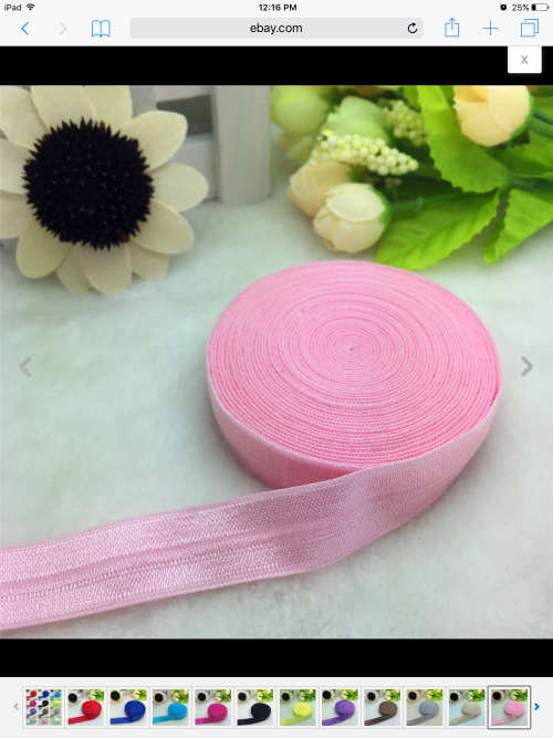 15mm Fold Over Elastic - Pink