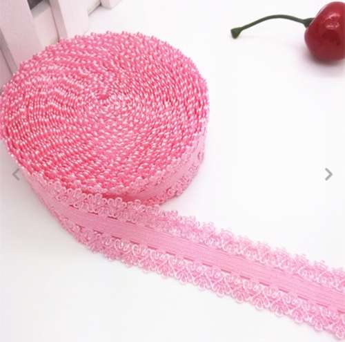 15mm Fancy Elastic - Pink Lace