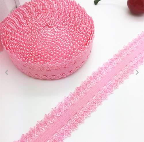 15mm Fancy Elastic - Pink Lace