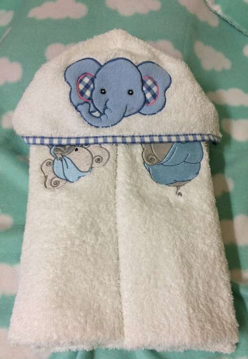 Ellie Elephant - Hooded Baby Towel (Cape) - 70x140cm