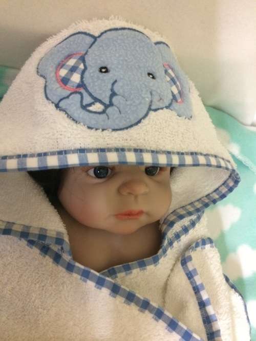 Ellie Elephant - Hooded Baby Towel (Cape) - 70x140cm