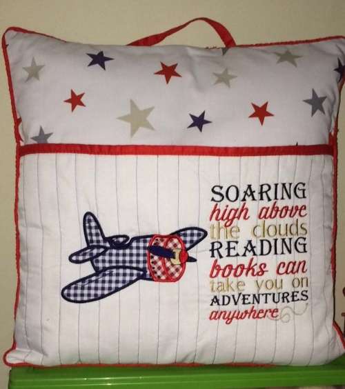 Reading Pillow - Aeroplane - 40x40cm Inner included