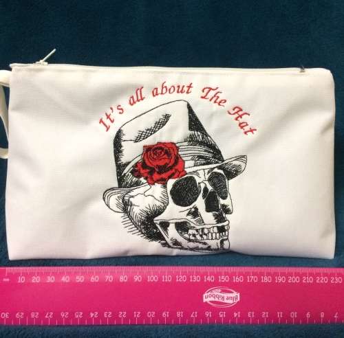 Embroidered Make Up Bag - Waterproof Canvas - Fully Lined