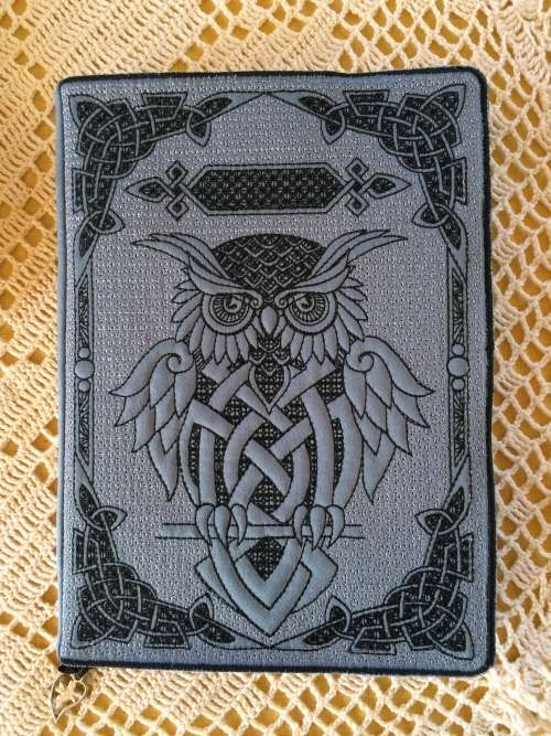 Removable Quilted and Embroidered Note Book Cover - A5