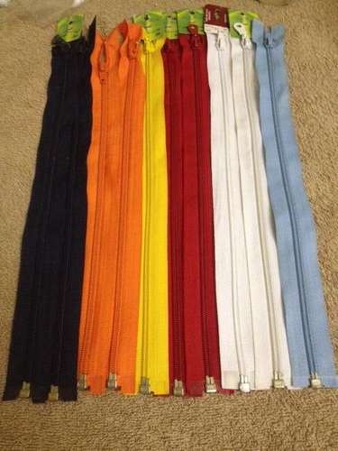 10 Open End Zips - 35cm - Assorted Colours