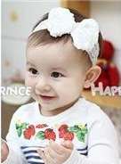 Lace & Ribbon Baby Headband - White
