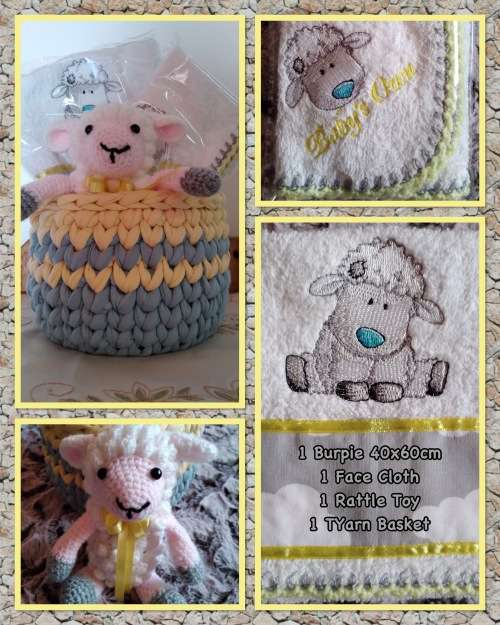 Baby Gift Set - In TShirt Yarn Basket