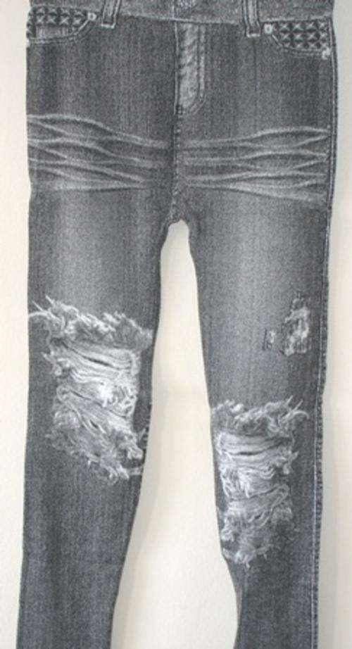 Torn Look - Jean Printed Tights (One Size)